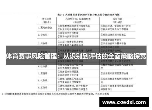 体育赛事风险管理：从识别到评估的全面策略探索